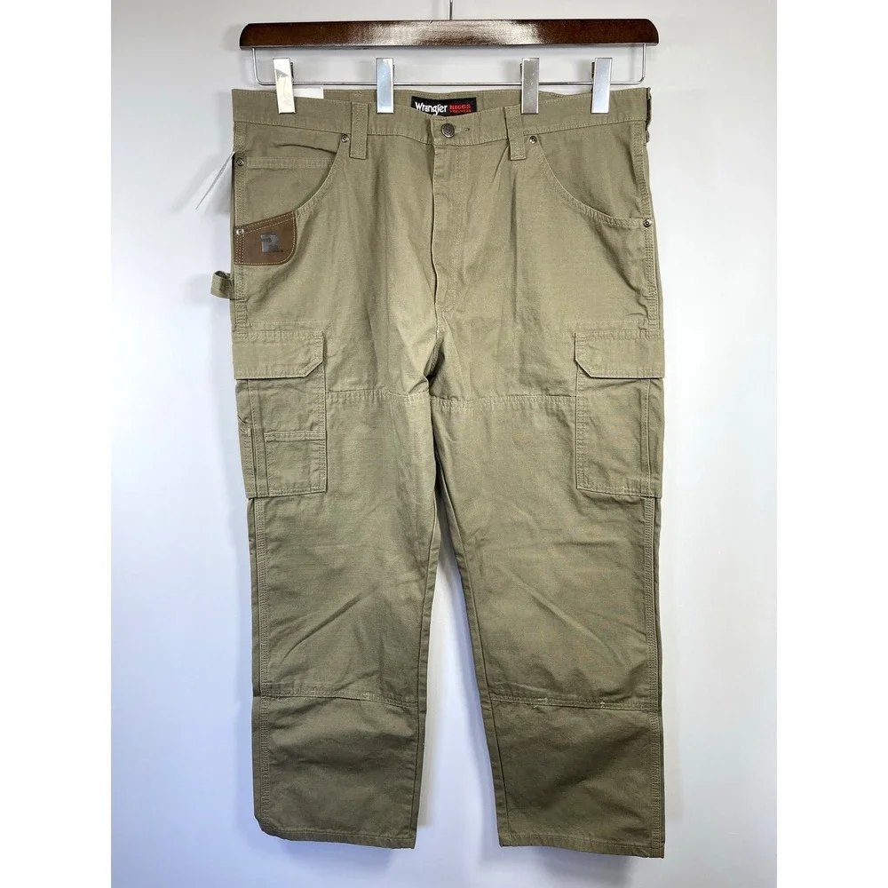 Wrangler Mens Riggs Workwear Ripstop Ranger Cargo‎ Pants Size 40X30 Bark Relaxed